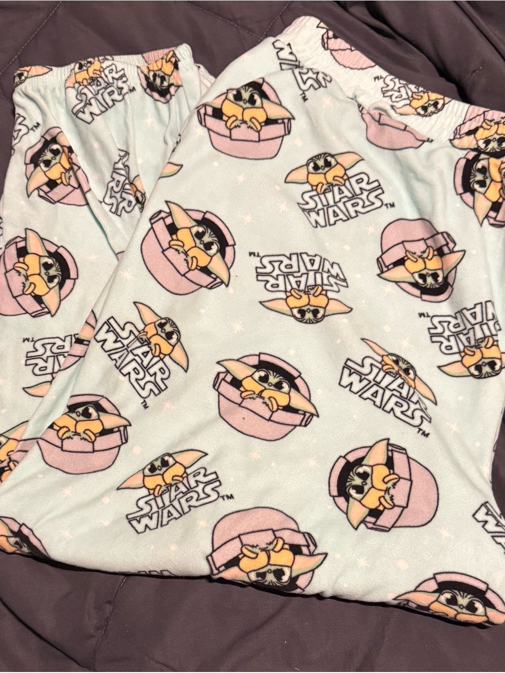 Disney Baby Yoda Mint and Pink women’s Pajama Pants